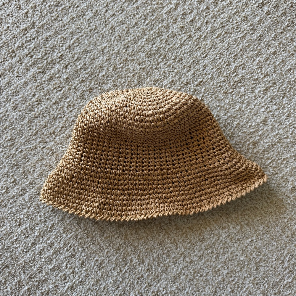 Tan Crochet Bucket Hat - Lightweight Sun Hat